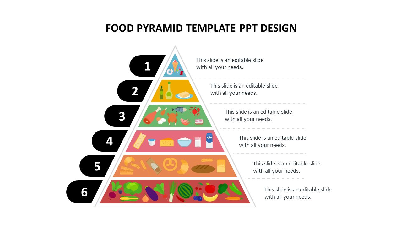 Food pyramid template ppt design